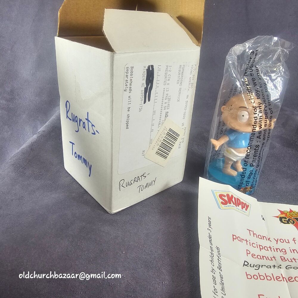 TOMMY BOBBLEHEAD Rugrats Go Wild Movie Nickelodeon 2003 Skippy Peanut Butter NWT